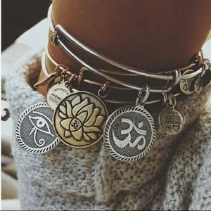 Alex and Ani Gold Lotus Bangle